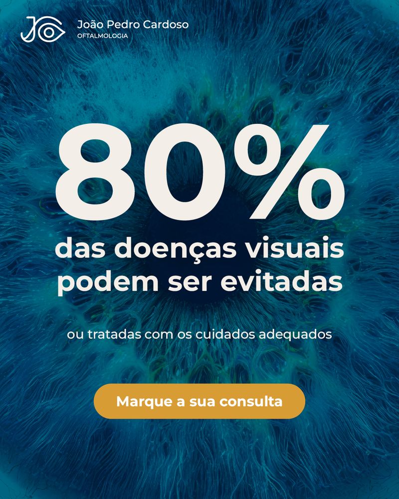 Publicação a dizer que 80% das doenças visuais podem ser evitadas ou tratadas com os cuidados adequados