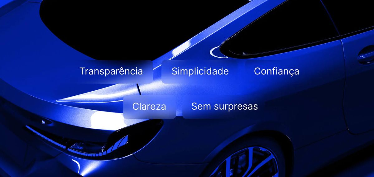Keywords e pilares da marca Neblu, transparência, simplicidade, rapidez, confiança, movimento